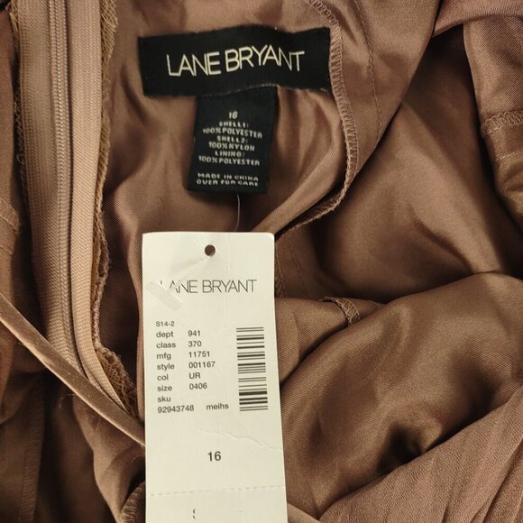 Lane Bryant Plus Size 16 Brown Lace Maxi Dress NWT Formal Gown Evening Wedding - Picture 12 of 12